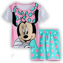 Load image into Gallery viewer, Children's Pajamas Summer Short-sleeved t shirt + shorts sports set Kids Pyjamas Boys Girls Pajamas Baby Sleepers Sleepwear 2-7T