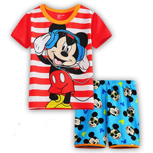Load image into Gallery viewer, Children's Pajamas Summer Short-sleeved t shirt + shorts sports set Kids Pyjamas Boys Girls Pajamas Baby Sleepers Sleepwear 2-7T