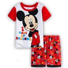 Load image into Gallery viewer, Children's Pajamas Summer Short-sleeved t shirt + shorts sports set Kids Pyjamas Boys Girls Pajamas Baby Sleepers Sleepwear 2-7T