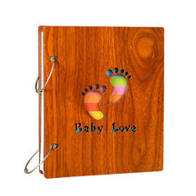 Load image into Gallery viewer, Baby Wooden Handprint Footprint Growth Album Newborn Large Capacity Album Infant Souvenirs Birthday Gift
