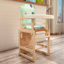 Load image into Gallery viewer, Baby Feeding Chair Kids Table and Chair Wooden Dining Chair Seat Adjustable Height Dining And Learning Chair With Cushion
