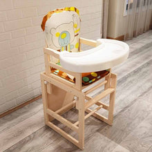 Load image into Gallery viewer, Baby Feeding Chair Kids Table and Chair Wooden Dining Chair Seat Adjustable Height Dining And Learning Chair With Cushion
