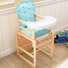 Load image into Gallery viewer, Baby Feeding Chair Kids Table and Chair Wooden Dining Chair Seat Adjustable Height Dining And Learning Chair With Cushion
