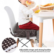 Load image into Gallery viewer, Kids Portable High Chair Booster Seat Cushion for Table Dismountable Toddler Washable Travel Thick Chair Seat Pads Buckle Strap
