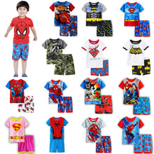Load image into Gallery viewer, Children's Pajamas Summer Short-sleeved t shirt + shorts sports set Kids Pyjamas Boys Girls Pajamas Baby Sleepers Sleepwear 2-7T
