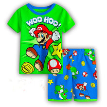 Load image into Gallery viewer, Children's Pajamas Summer Short-sleeved t shirt + shorts sports set Kids Pyjamas Boys Girls Pajamas Baby Sleepers Sleepwear 2-7T
