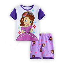 Load image into Gallery viewer, Children's Pajamas Summer Short-sleeved t shirt + shorts sports set Kids Pyjamas Boys Girls Pajamas Baby Sleepers Sleepwear 2-7T

