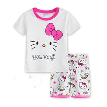 Load image into Gallery viewer, Children's Pajamas Summer Short-sleeved t shirt + shorts sports set Kids Pyjamas Boys Girls Pajamas Baby Sleepers Sleepwear 2-7T
